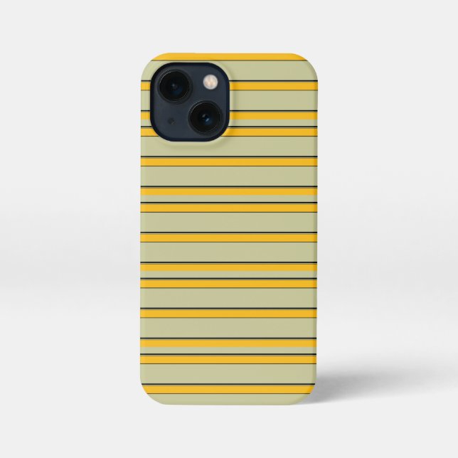 Cute modern yellow stripes iPhone case (Back)