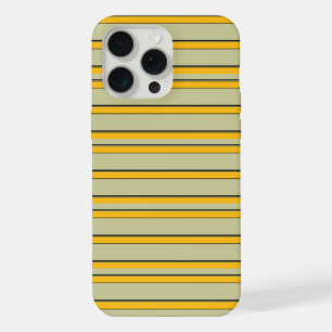 Cute modern yellow stripes iPhone 15 pro max case