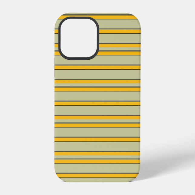 Cute modern yellow stripes iPhone case (Back)