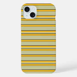 Cute modern yellow stripes iPhone 15 plus case