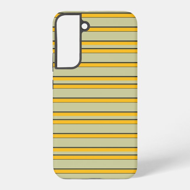 Cute modern yellow stripes samsung galaxy s22+ case (Back)