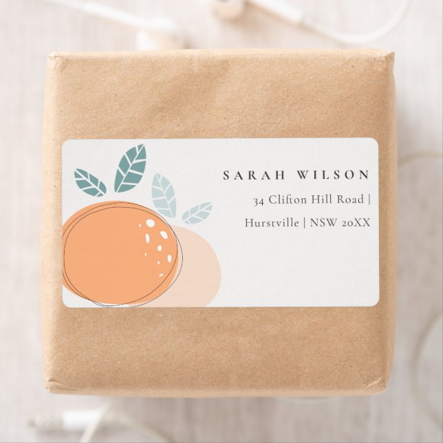 Cute Moderne Abstrait Orange Fruity Bold Adresse (En situation)