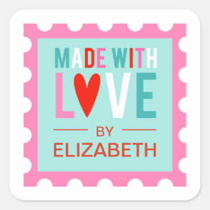 Cute Moderne Fabriqué Avec Étiquette D'Amour