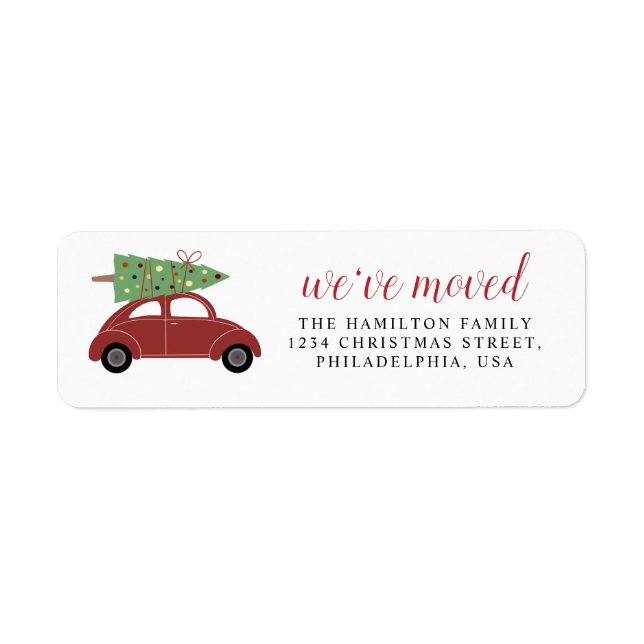 Cute Moderne Nous avons Déménagé Voiture Rouge Arb (Devant)
