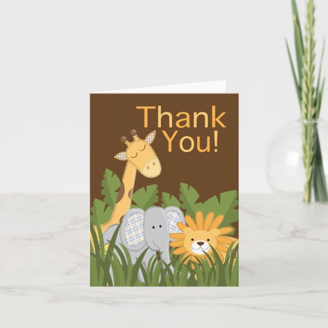 Cute moderne Safari Carte de remerciements d'anniv (Devant)