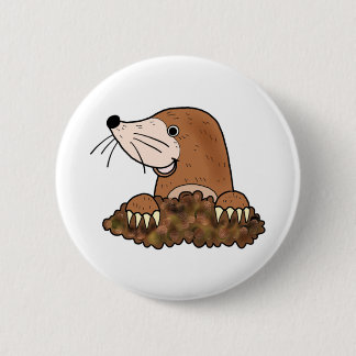 Cute mole funny small animal cartoon art 2 inch round button