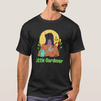 Cute Mole Little Gardener Children's Motif Family  T-Shirt