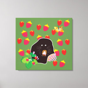 Cute Mole Spring Kids room Canvas Print