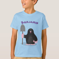 Cute mole with shovel cartoon