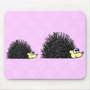 Cute Mom and Baby Hedgehog Mousepad