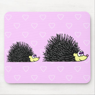 Cute Mom and Baby Hedgehog Mousepad