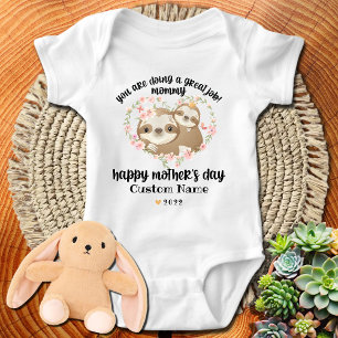 Cute Mom and Baby Sloths Happy Mother’s Day Bodysuit