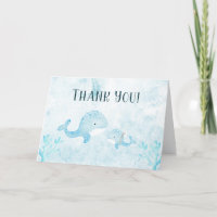 Cute Mom and Baby Whale Under the Sea baby shower