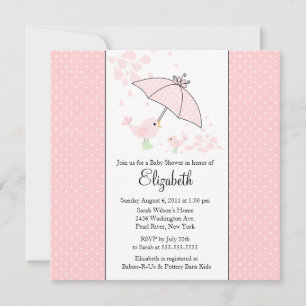CUTE Mom & Baby Bird Baby Shower Invitation