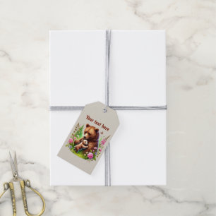 Cute Mom baby customizable bear Gift Tags