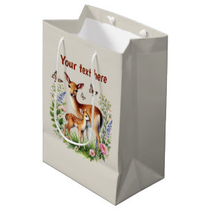 Cute Mom baby customizable deer  Medium Gift Bag