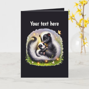 Cute Mom baby customizable skunk Card