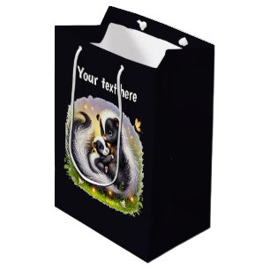 Cute Mom baby customizable skunk Medium Gift Bag