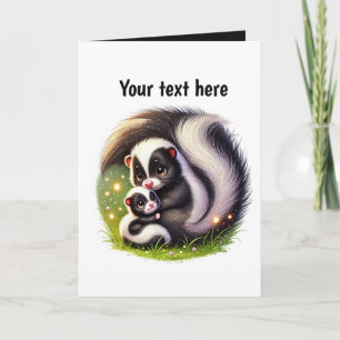 Cute Mom baby skunk customizable baby shower Card
