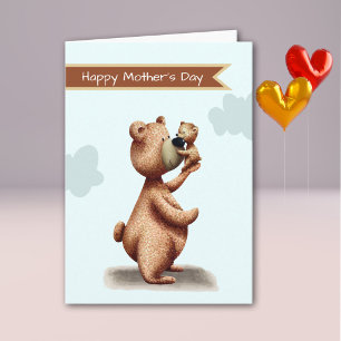 Cute Mom Bear Cub Happy Mother's Day Card