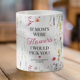 Cute Mom Coffee Mug with Watercolor Flowers