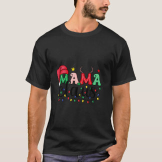 Cute Mom Coquette Christmas Lights Holiday Santa M T-Shirt