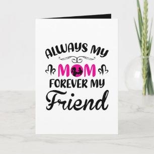 Cute Mom Friend word art add inside text Card