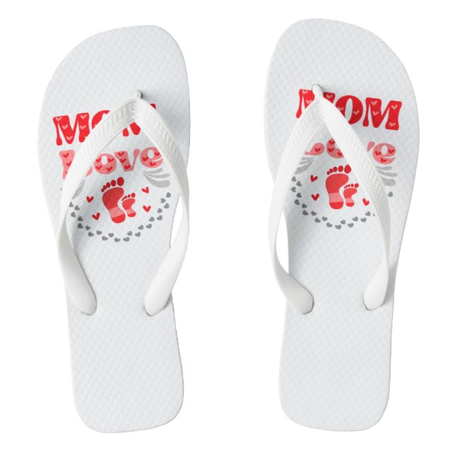 Cute Mom Love  Flip Flops (Footbed)