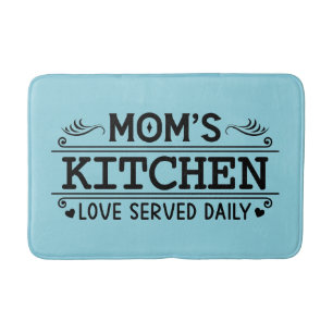 Cute Mom love kitchen word art  Bath Mat