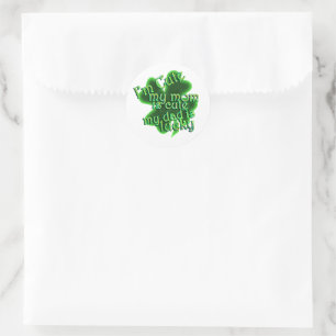 Cute Mom Lucky Dad St. Patrick's Day Classic Round Sticker