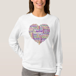 Cute Mom Mother's Day Word Art Heart T-Shirt