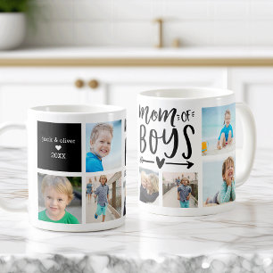 Cute Mom of Boys Photo Collage Coffee Mug