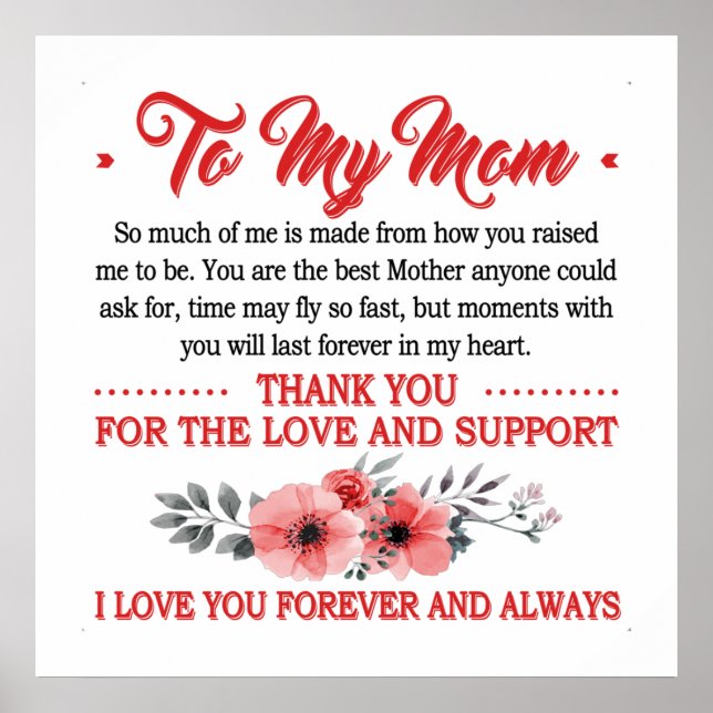 Cute Mom poem love you  Poster (Front)