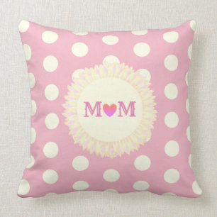 Cute Mom Polka Dots Throw Pillow