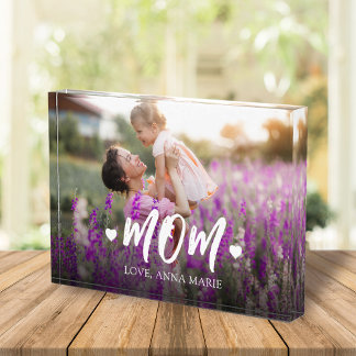 Cute Mom Quote Typography Script Photo Block