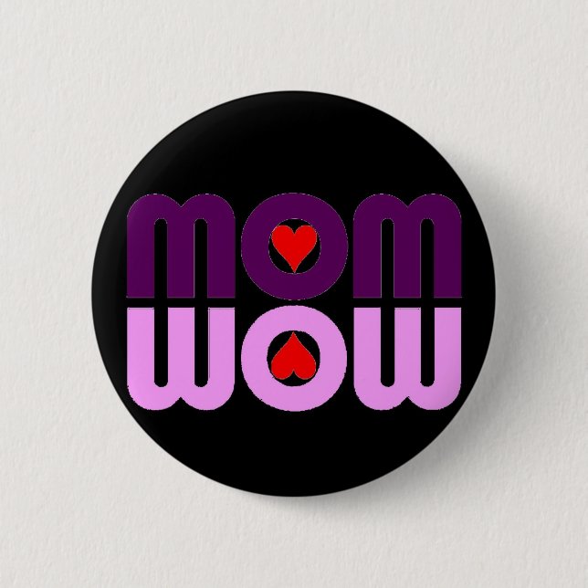 Cute Mom reflection with hearts 2 Inch Round Button (Front)