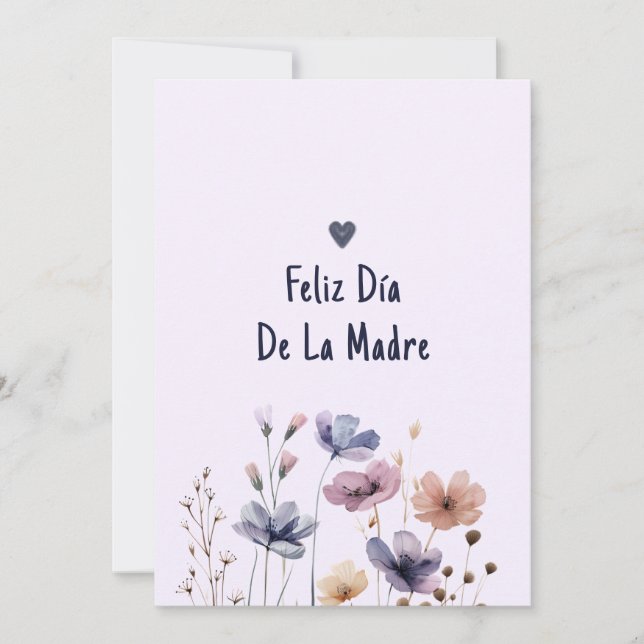 Cute Mom Spanish Printable Happy Mothers Day Card (Front)