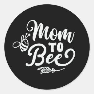 Cute Mom-to-be word art Classic Round Sticker