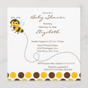 CUTE Mom to Bee Baby Shower Invitation