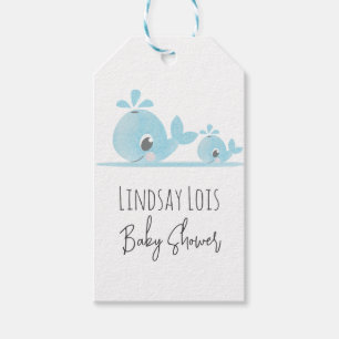 Cute Mom Whale Baby Whale Baby Shower  Gift Tags
