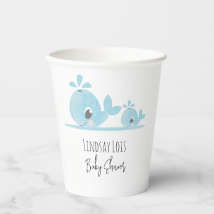 Cute Mom Whale Baby Whale Baby Shower    Paper Cups