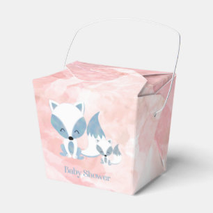 Cute Momma Fox and Baby Fox Baby Shower Favor Box