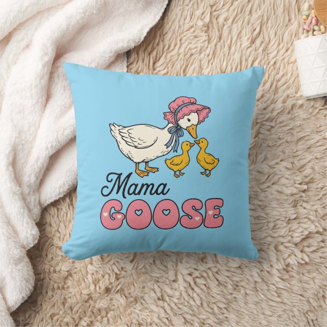 Cute Momma goose word art  Throw Pillow (Blanket)