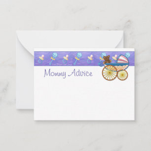 Cute Mommy Advice Card with Salmon Pink Chevron