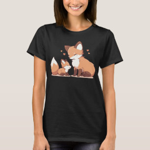 Cute mommy and baby fox T-Shirt