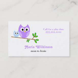 Cute Mommy and Baby Owls Mommy Card