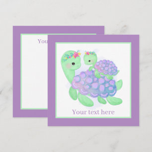 cute Mommy and baby sea turtle Card