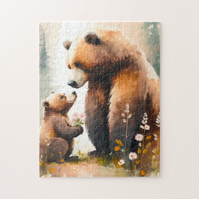 Cute Mommy & Baby bear  Jigsaw Puzzle (Vertical)