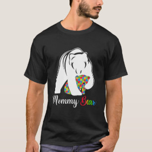 Cute Mommy Bear Autism Awareness Autistic Family L T-Shirt