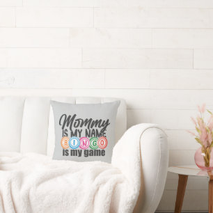 Cute Mommy Bingo lovers Throw Pillow
